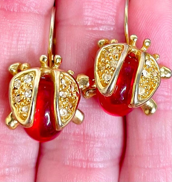 dangle earrings ladybug earrings