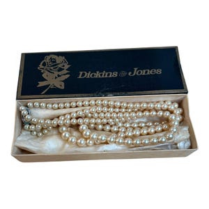 Vintage Rosita Simulated Champagne Pearls Layered Double Strand Necklace