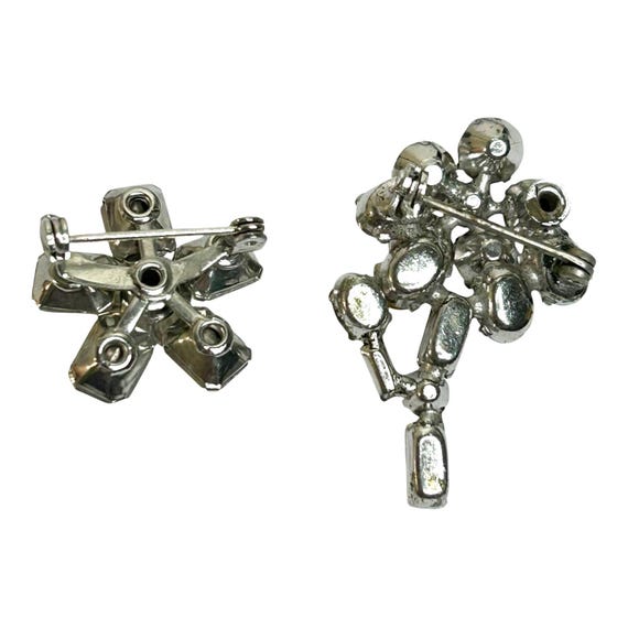 Vintage Rectangular Rhinestones Clear  Cluster Fl… - image 3