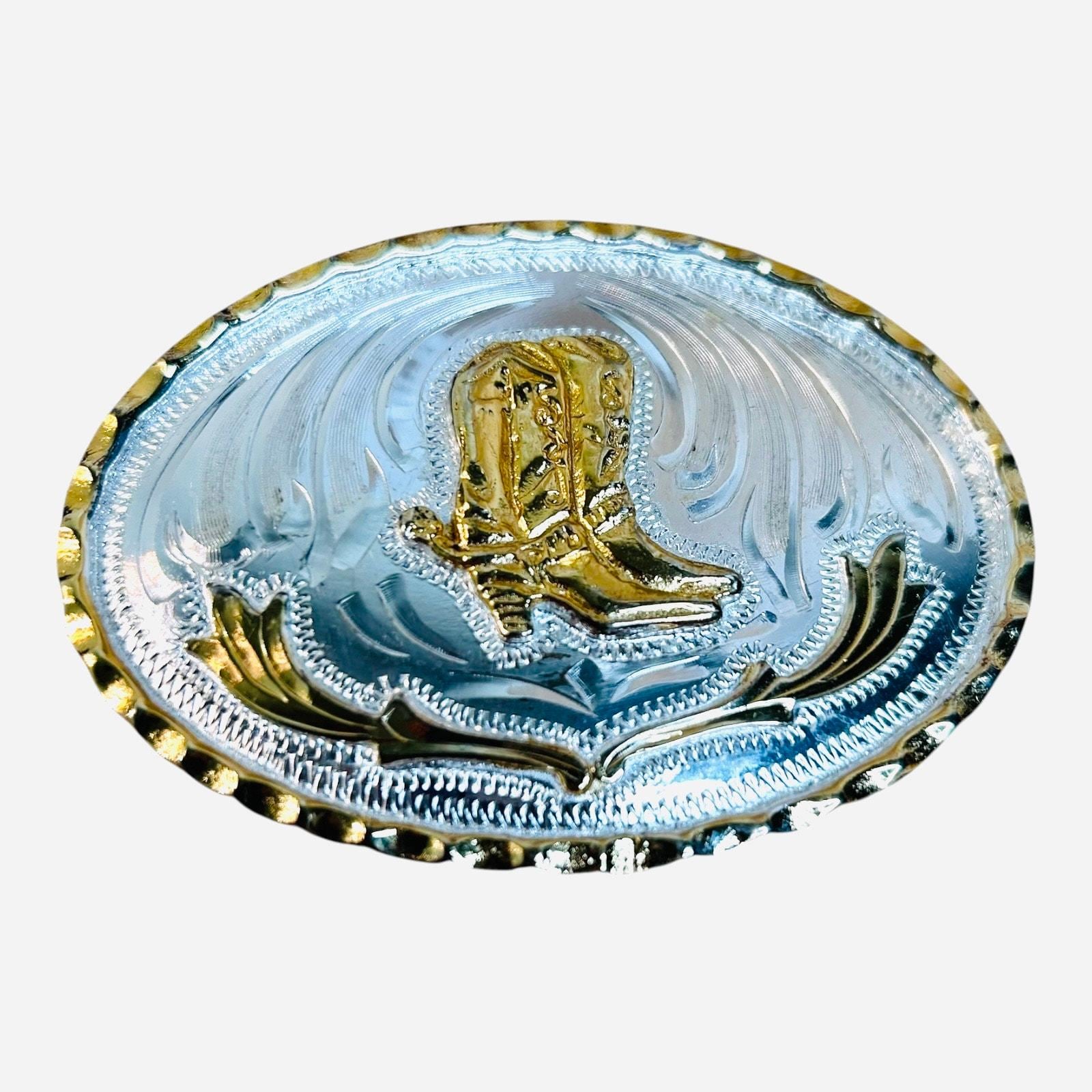 Mexico Vintage Silver Gold Buckle - Etsy