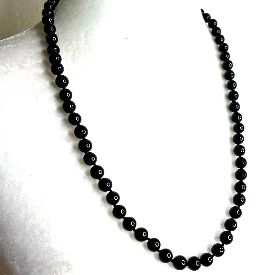 Vintage Jet Glass Beaded Necklace