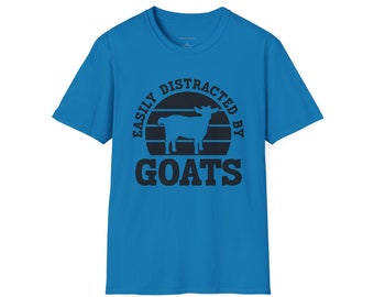 Goat Shirt, Goat, Distracted by Goats, Plus Sizes, Nigerian Dwarf Goat, Unisex, Soft-Style, T-Shirt, Goat Tee,  Goat Lover T-Shirt