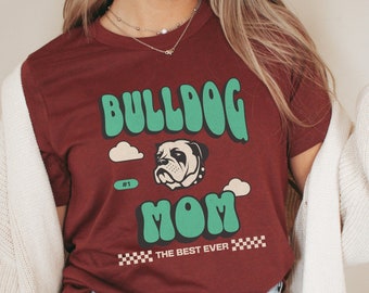 Bulldogge Mama Shirt, Geschenk für Bulldogge Besitzer, englische Bulldogge T-Shirt, Bulldogge Retro Graphic Tee, Muttertagsgeschenke