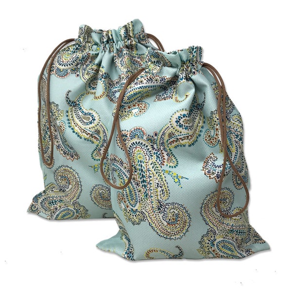 Drawstring Bag Paisley Storage Travel Inside-lining