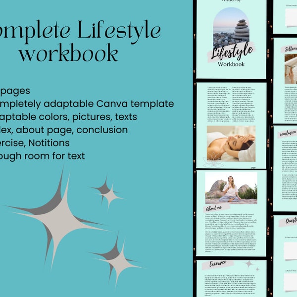 Canva template Green lifestyle workbook canva template