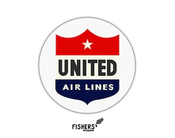 United Airlines Retro Logo Sticker: Nostalgic Airline Vinyl Decal - 3 inch - water-resistant