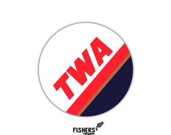 Trans World Airlines (TWA) Retro Logo Sticker: Nostalgic Airline Vinyl Decal - 3 inch - water-resistant