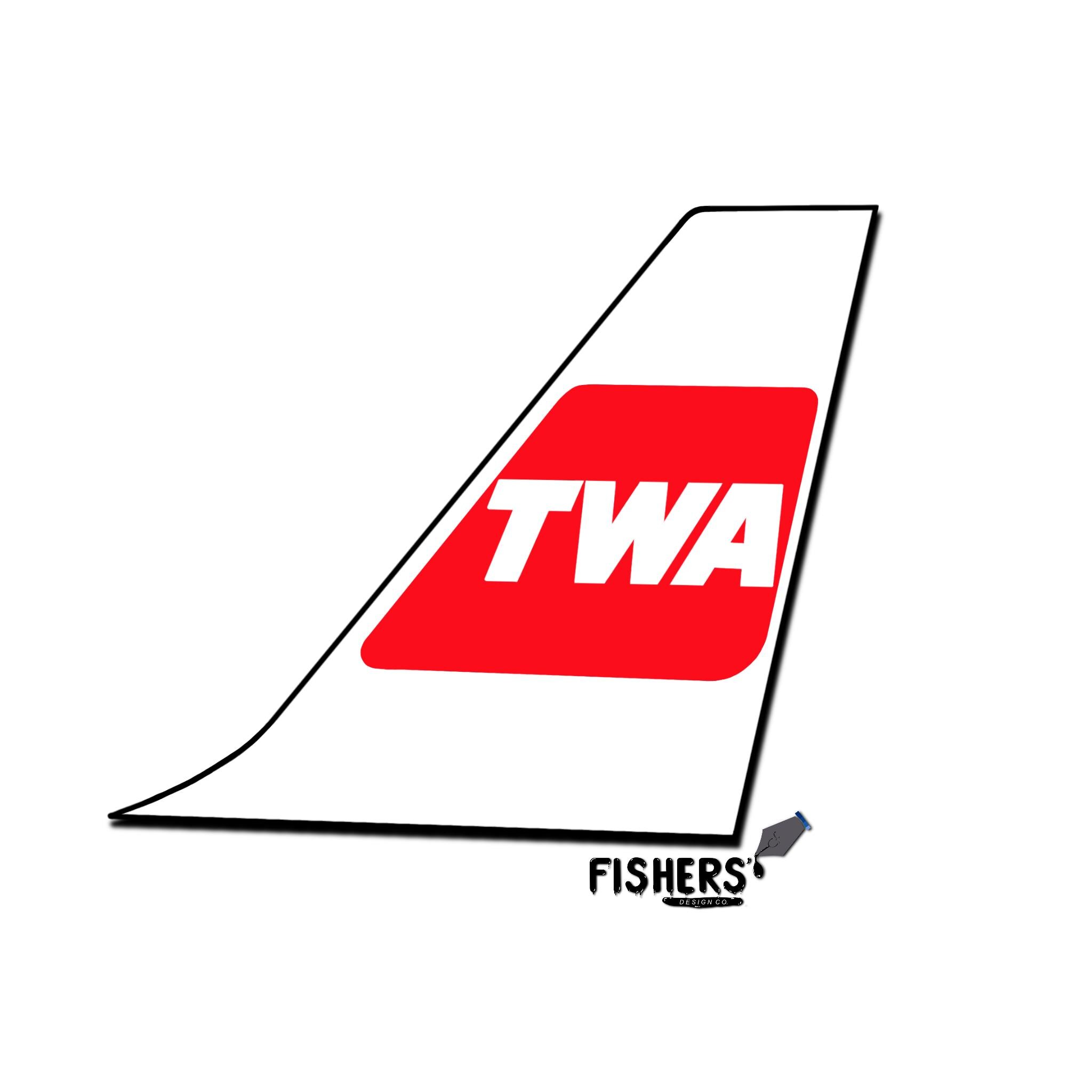 2+ TWA Airlines Tail Stickers - Decals - Water-resistant - Pilot ...
