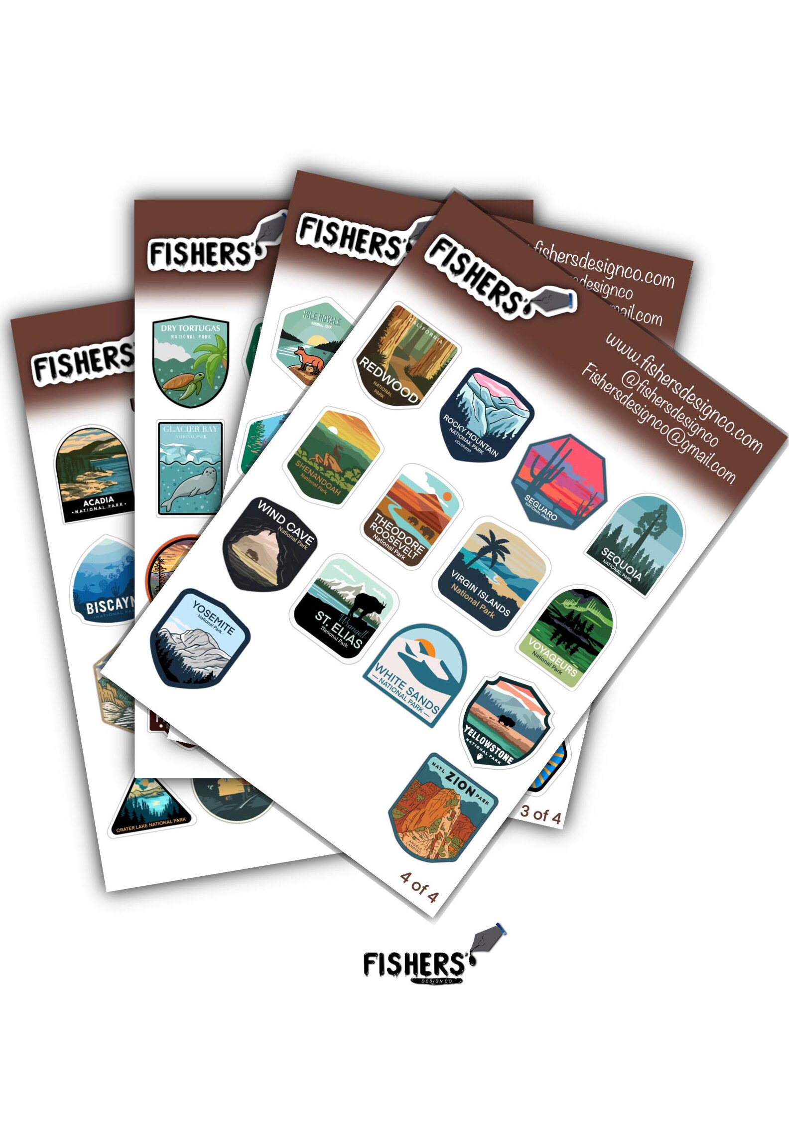 Nps Sticker Book 63 USA National Parks Sticker Book! Water-resistant, 1 Inch, Vinyl ...