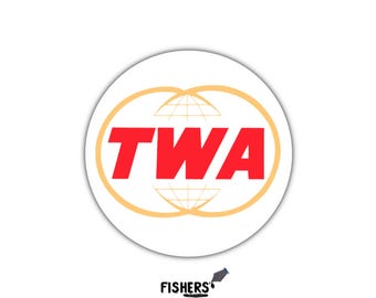 Trans World Airlines (TWA) Retro Logo Sticker: Nostalgic Airline Vinyl Decal - 3 inch - water-resistant