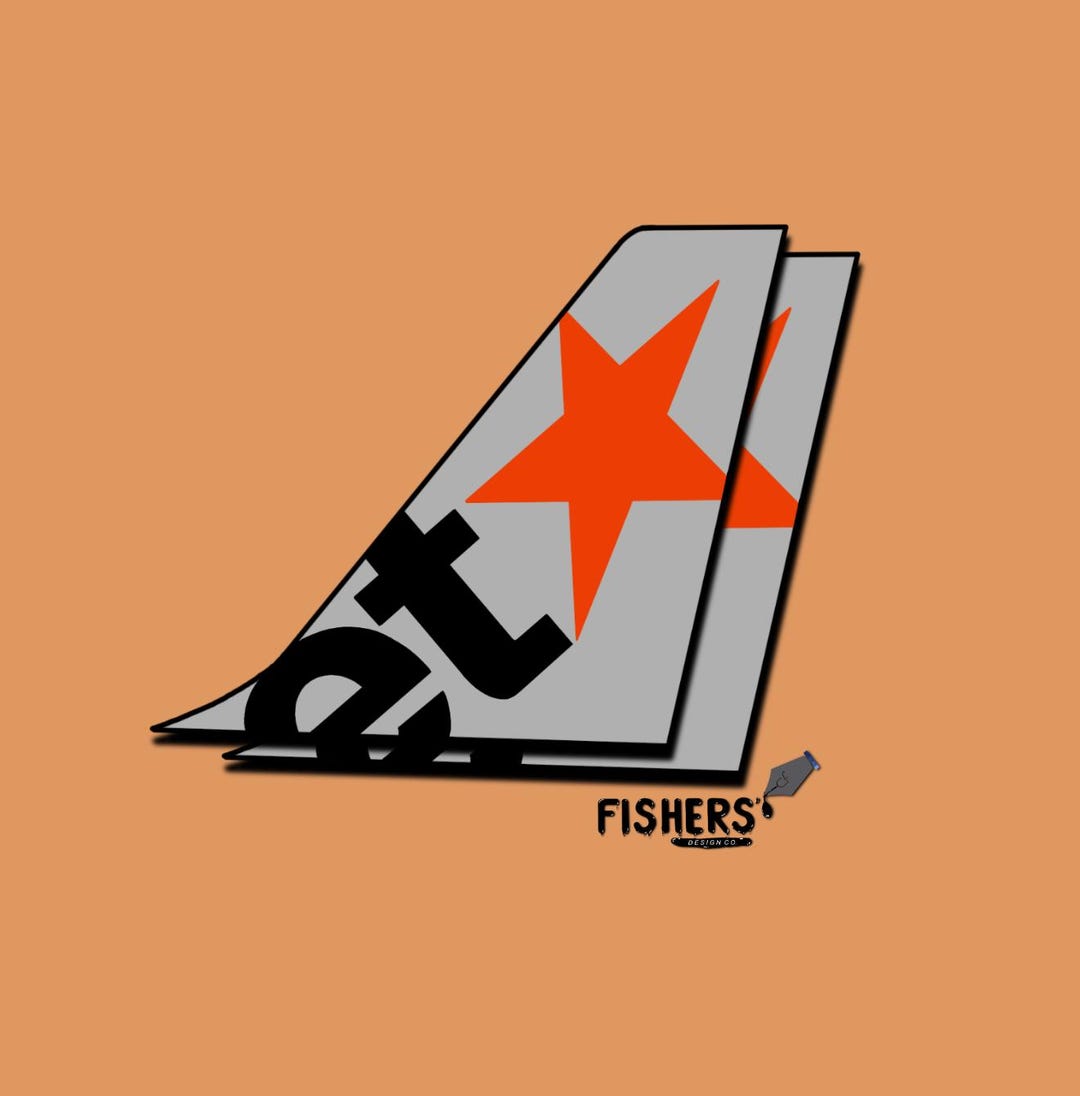 2+ Jetstar Tail Stickers! - Decals - Water-resistant - Pilot - Airline ...