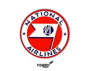 National Airlines Retro Logo Sticker: Nostalgic Airline Vinyl Decal - 3 inch - water-resistant