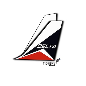 2+ Delta Airlines Retro Tail Stickers - Decals - Water-Resistant - Pilot - Airline