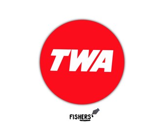 Trans World Airlines (TWA) Retro Logo Sticker: Nostalgic Airline Vinyl Decal - 3 inch - water-resistant