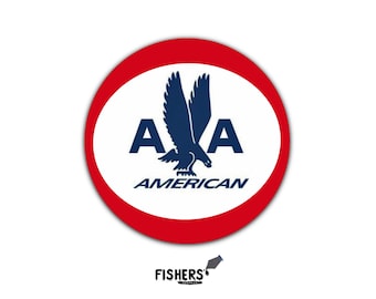 American Airlines Retro Logo Sticker: Nostalgic Airline Vinyl Decal - 3 inch - water-resistant