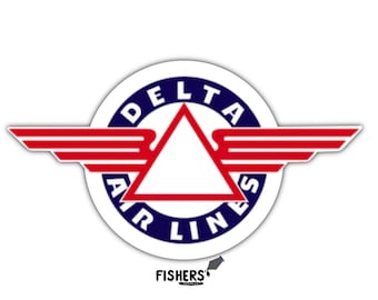 Delta Airlines Retro Logo Sticker: Nostalgic Airline Vinyl Decal - 3 inch - water-resistant