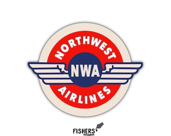 Northwest Airlines Retro Logo Sticker: Nostalgic Airline Vinyl Decal - 3 inch - water-resistant
