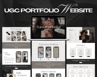 UGC Portfolio Website, UGC Media Kit, Influencer Portfolio Template, Canva Website Template, Luxury Canva Templates, Affiliate Marketing