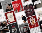 Coaching Instagram Templates Canva, Business Coach IG, Bold Instagram Posts Digital Marketing, Coach Carousel Template, Red Instagram Story