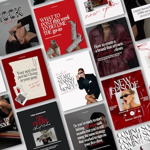Plantillas de Instagram para coaching (Canva), Coach de negocios (IG), Publicaciones de Instagram impactantes para marketing digital, Plantilla de carrusel para coaching, Historias de Instagram en rojo