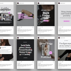 Coaching Instagram Templates Canva, Business Coach Posts, Social Media Coach Instagram, Digital Marketing Instagram Story, Pink Instagram