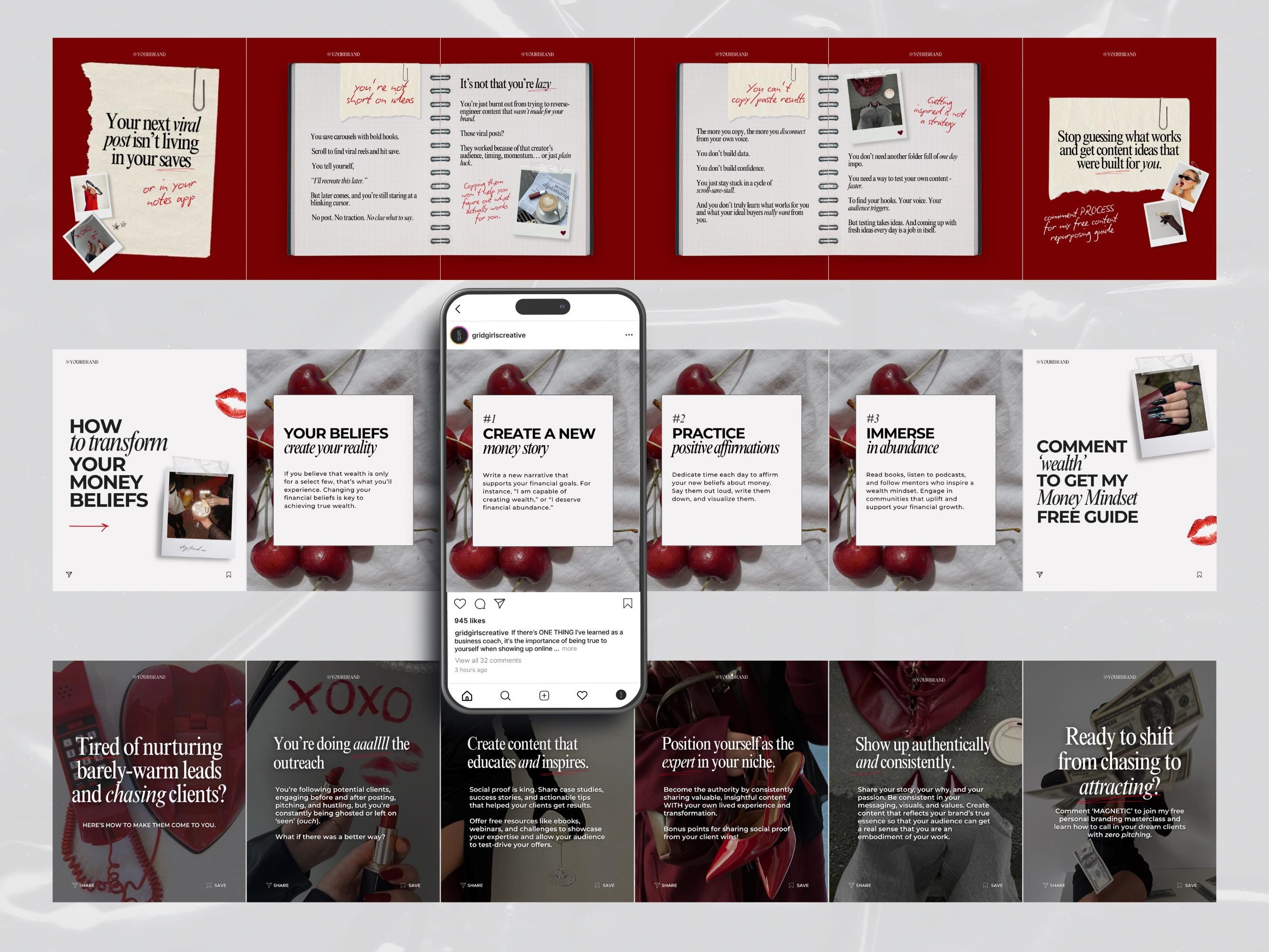 Coaching Instagram Templates Canva, Business Coach IG, Bold Instagram ...