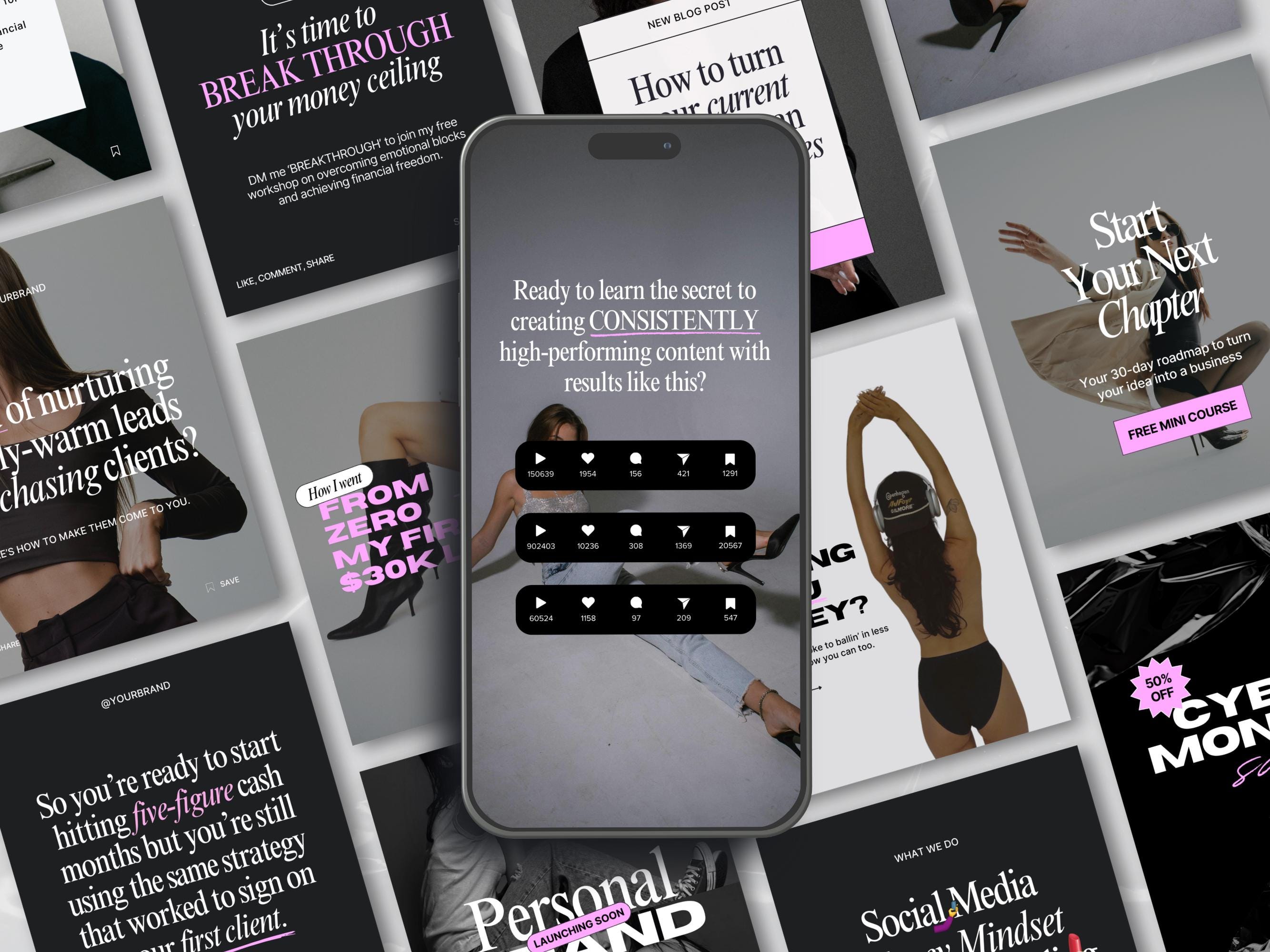 Coaching Instagram Templates Canva, Business Coach Posts, Social Media ...