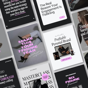 Coaching Instagram Templates Canva, Business Coach Posts, Social Media Coach Instagram, Digital Marketing Instagram Story, Pink Instagram