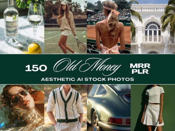 Old Money Aesthetic Luxury Stock Photos, AI Images Bundle, MRR Stock Photos PLR, Faceless Marketing Photos Instagram, Luxury Reels, Tiktok