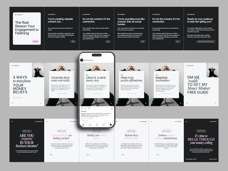 Coaching Instagram Templates Canva, Business Coach Posts, Social Media Coach Instagram, Digital Marketing Instagram Story, Pink Instagram