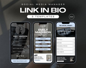 Instagram Links Page, Canva Website Template, Canva Landing Page, Bio Links Template, Coaching Website, Social Media Manager Templates