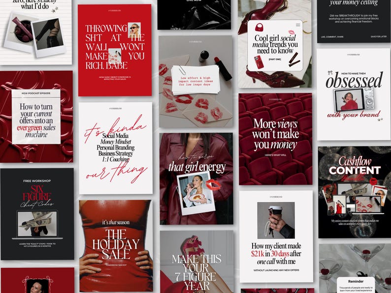 Coaching Instagram Templates Canva, Business Coach IG, Bold Instagram ...