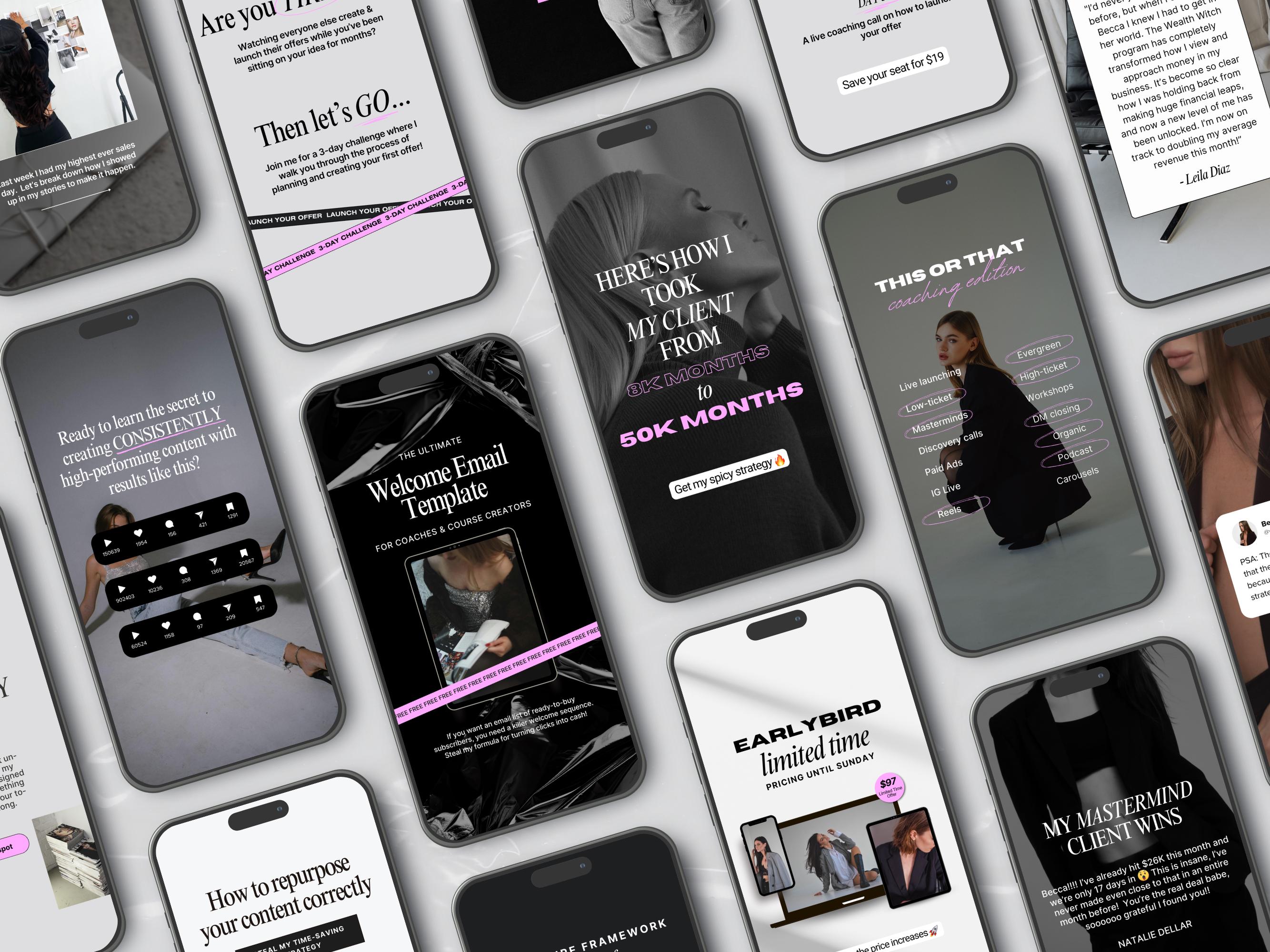 Coaching Instagram Templates Canva, Business Coach Posts, Social Media ...