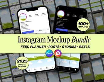 Instagram Mockup 2025, IG Feed Planner, Instagram Post Mockup, IG Reels Mockup, Instagram Profile Mockup, Mockup Instagram Story, IG Grid