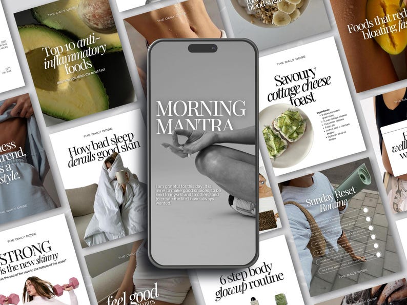 Szablony Canva na Instagram: Zdrowie i dobre samopoczucie, treści dla trenerów zdrowia, posty o odżywianiu, zdrowie hormonalne, trener życia, estetyka redakcyjna w historii IG zdjęcie 9