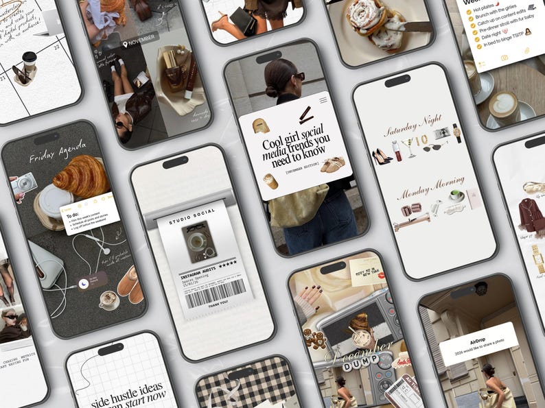 Neutral Instagram Templates, Content Creator Bundle, Digital Marketing Posts, SMM Templates, Social Media UGC, Brown ig Stories, IG Carousel.

Created for content creators, ig coaches, Social Media Managers, UGC girlies, and ig theme page owners who want a feed that feels warm, elevated, and strategically built for visibility — without spending hours designing from scratch.