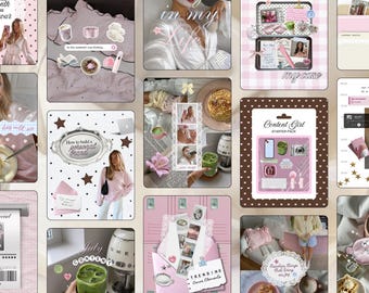Girly Instagram Templates, Content Creator Posts, UGC Canva Templates, Pink Aesthetic Instagram Kit, Influencer & Personal Branding Template