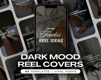 Instagram Reel Cover Canva, Faceless Reels For Instagram, Moody Aesthetic Instagram, TikTok Template, Canva Business Coach, Luxury Template