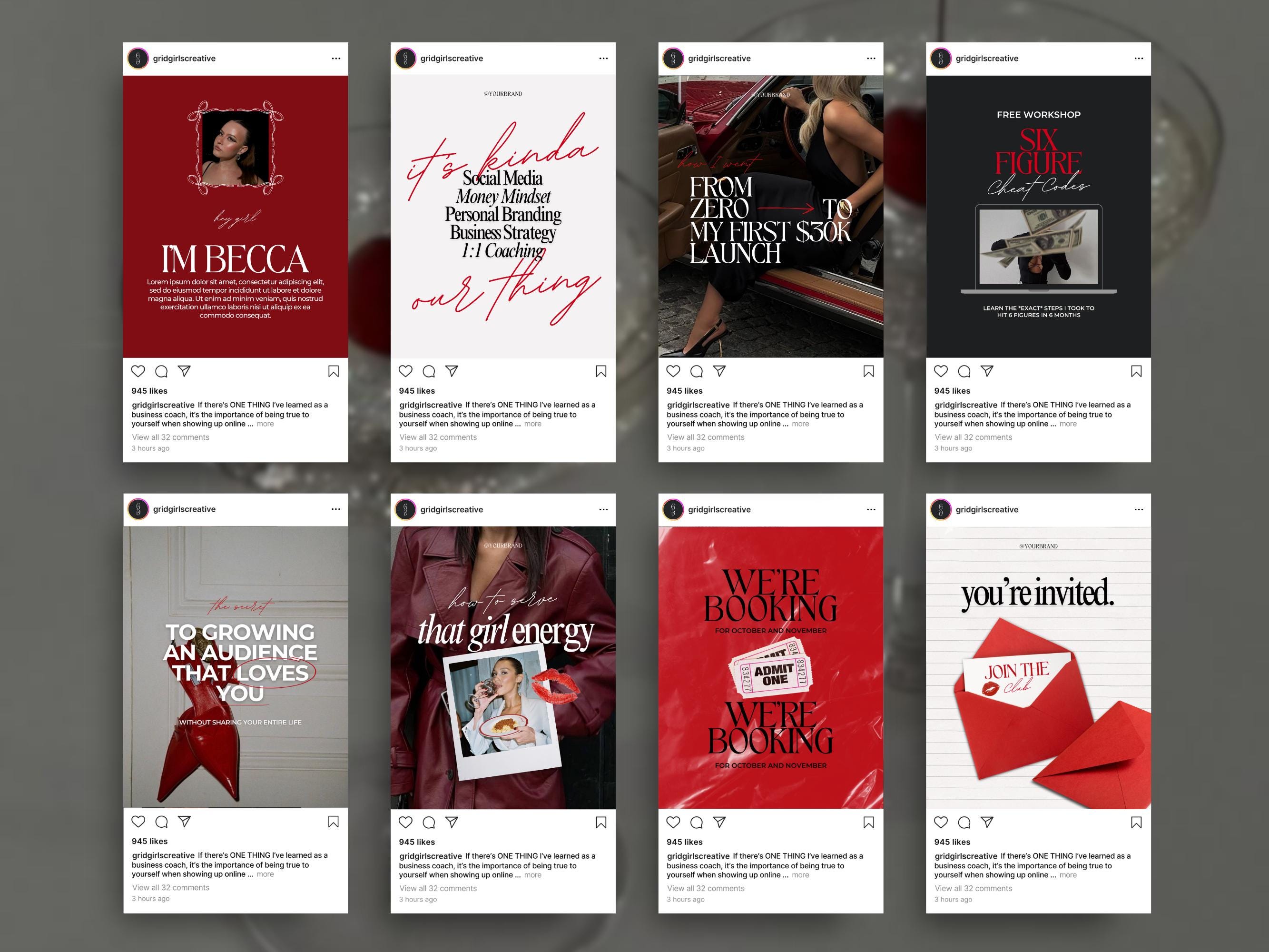 Coaching Instagram Templates Canva, Business Coach IG, Bold Instagram ...