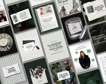 Coaching Instagram Templates Canva, Social Media Manager Posts, Digital Marketing Content, Luxury Green Instagram Story & Carousel Posts