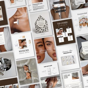 Luksusowe szablony na Instagram dla pielęgnacji skóry, szablon dla kosmetyczki, pakiet na Instagram dla Medspa, posty dla pielęgniarek z zastrzykami, dermatolodzy i influencerzy kosmetyczni