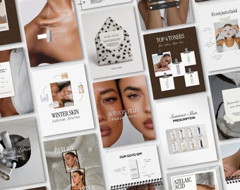 Skincare Instagram Templates Luxury, Esthetician Template, Medspa Instagram Bundle, Nurse Injector Posts, Dermatologist & Beauty Influencers