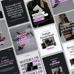 Coaching Instagram Templates Canva, Business Coach Posts, Social Media Coach Instagram, Digital Marketing Instagram Story, Pink Instagram