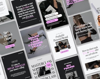 Coaching Instagram Vorlagen Canva, Business Coach Posts, Social Media Coach Instagram, Digital Marketing Instagram Story, Pink Instagram