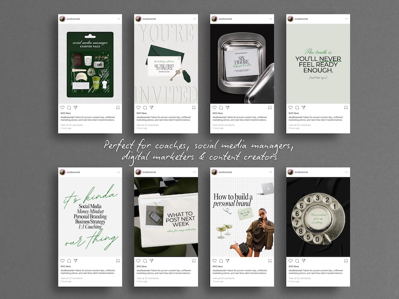 Coaching Instagram Templates Canva, Social Media Manager Posts, Digital ...