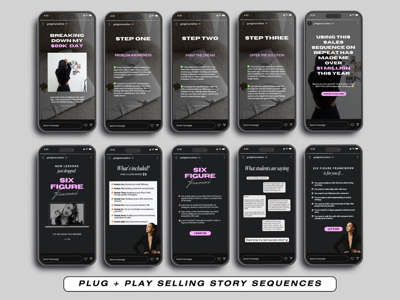Coaching Instagram Templates Canva, Business Coach Posts, Social Media Coach Instagram, Digital Marketing Instagram Story, Pink Instagram