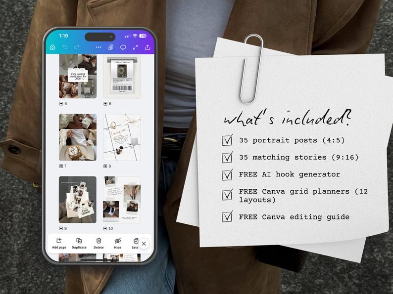 Neutral Instagram Templates, Content Creator Bundle, Digital Marketing Posts, SMM Templates, Social Media UGC, Brown ig Stories, IG Carousel.

Created for content creators, ig coaches, Social Media Managers, UGC girlies, and ig theme page owners who want a feed that feels warm, elevated, and strategically built for visibility — without spending hours designing from scratch.