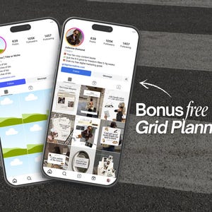 Instagram Grid Planner Canva Templates.

You’ll get 12 unique Instagram grid layouts designed to help you effortlessly plan your IG profile, curate a cohesive aesthetic, and map out your perfect content flow.

These 2025 algorithm-friendly designs include a variety of layout styles, all perfectly sized to drop straight into Canva frame mockups. Use them for your own content planning, or for social media management client proposals, audits, and content strategy presentations.