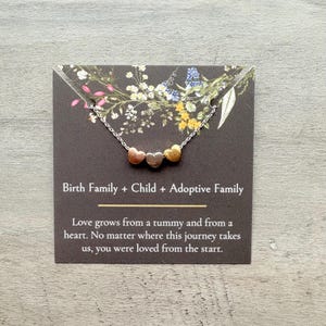Adoption Triad Heart Necklace: Birth Mother, Adoptee, Adoptive Family