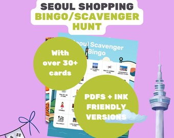 Seoul Bingo Scavenger Game – Scavenger Hunt with 30+ Variations (Printables)